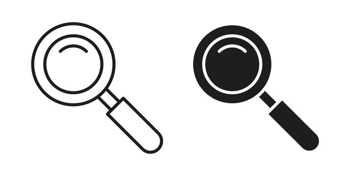 Loupe icons set in multiple style collection