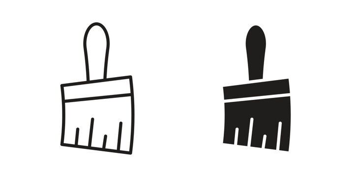 Paint brush icons set in multiple style collection