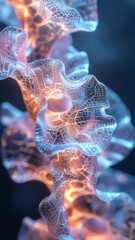 abstract futuristic biological structure with glowing energy veins