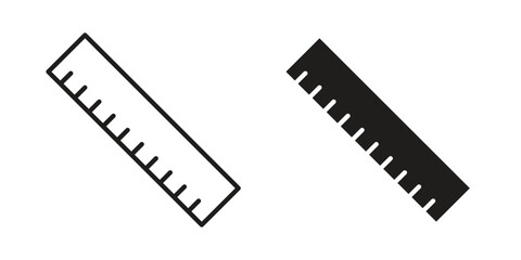 Fototapeta premium Ruler icons set in multiple style collection