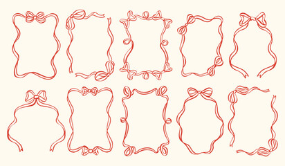 Sketch style vector frames collection. Art for greeting cards, wedding invitations, poster design, postcards.