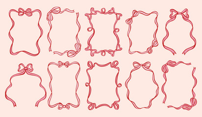 Sketch style vector frames collection. Art for greeting cards, wedding invitations, poster design, postcards.