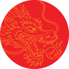 Traditional Chinese Dragon Circular Design