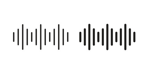 Sound wave icons set in multiple style collection