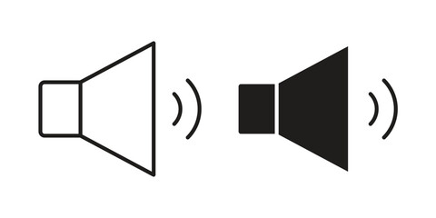 Speaker icons set in multiple style collection