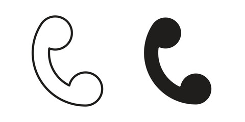 Obraz premium Telephone icons set in multiple style collection