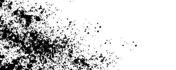 black ink splatter on white abstract grey and white dark paint splatter grunge black powder explosion.