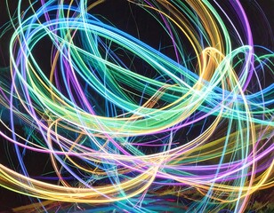 Abstract light trails swirling in vibrant colors (1)