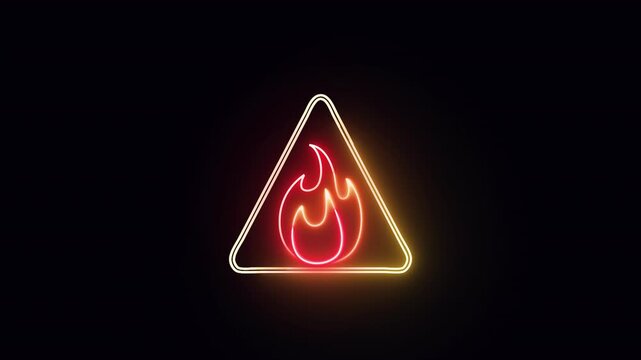 neon fire sign,flame symbol