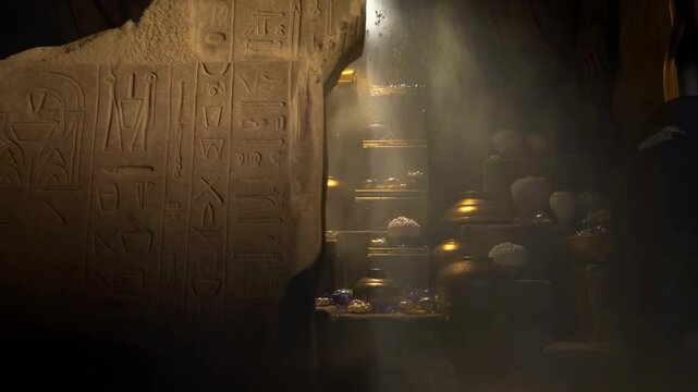 Ancient cave discovery: light reveals hidden egyptian treasures