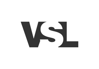VSL logo design. Initial letter V S L bold font style for tech startups, consulting, corporate branding. Creative company name, headlines typography identity, trendy logotype.
