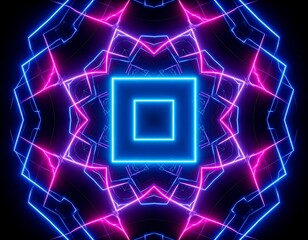 Abstract neon symmetrical pattern