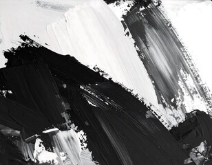Abstract painting in black and white