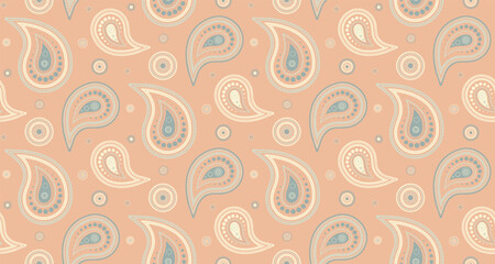 Wedding romance at seamless pattern dress. Damask paisley a ethnicity elegance. Buta flower, meditating embellishment.