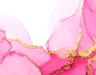 Abstract pink and gold marbled design