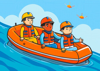 Orange Lifeboat Rescue: A Colorful Emergency
