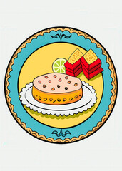 illustration of cake with chocolate