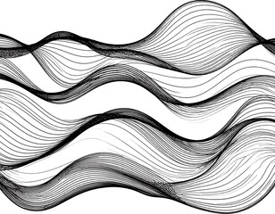 Abstract wavy lines on white background