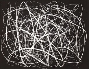 Abstract white lines on black background