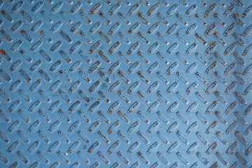 Imagen horizontal de una textura de una placa de metal vieja color azul