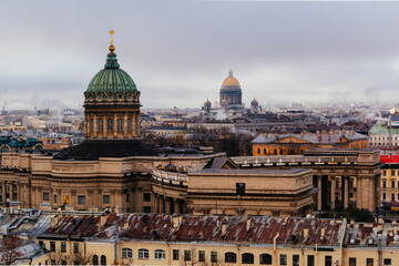 Kazan and Saint Isaac's Cathedral Church at St. Petersburg, Russia