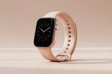 Fitness Tracker And Band featuring a fitness tracker watch with extra band, created as a calm neutral scene for mindfulness, mental balance and routine planning 