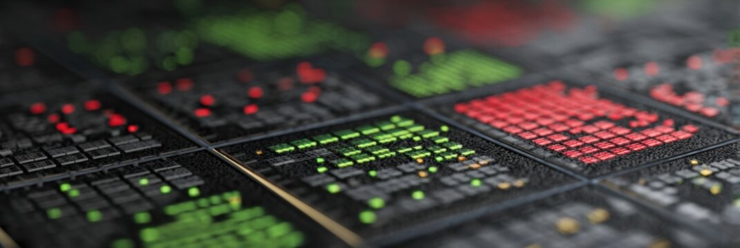 Visual Representation of Trading Data Showcasing Active Market Fluctuations With Various Indicators - Powered by Adobe