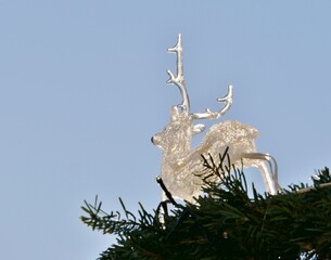 Weihnachts-Glasfiguren im Garten in Sassnitz