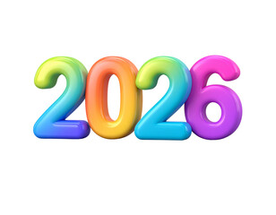  Vibrant 3D 2026 Numbers for New Year Greeting Design