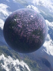 A celestial megastructure planet shaped by logic, symmetry, and endless corridors of mechanical educa