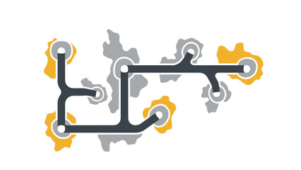 Obraz premium Abstract network graphic showing connected nodes and lines