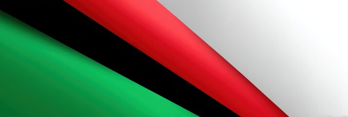 color block illustration, a striking minimalist illustration with a smooth shift from pan-african colors in one corner, complemented by white space for text