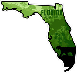 Florida vector sticker design with puma