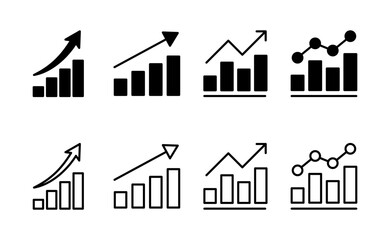 Growing graph icon vector. Chart sign and symbol. diagram icon