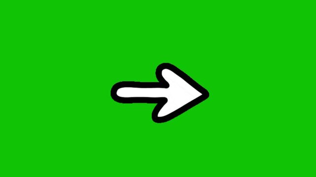 arrow button on green screen