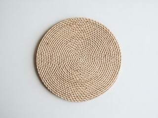 Simple Woven Placemat with Natural Textures and Radial Pattern