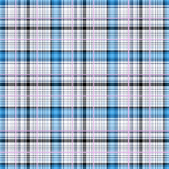 Blue Black and White Plaid Seamless Repeat