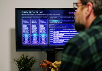 Cybersecurity Engineer Monitoring Supervisory Control And Data Acquisition - SCADA Operational Technology Incident Response Energy Security Concept