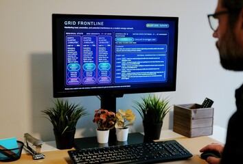 Cybersecurity Engineer Monitoring Supervisory Control And Data Acquisition - SCADA Operational Technology Incident Response Energy Security Concept