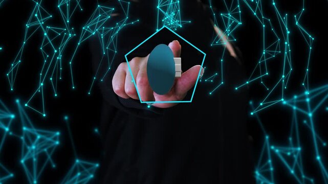 Person interacting with digital heart health technology icon