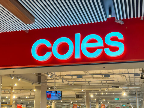 Perth, Australia - August 26, 2025: Close up of Coles store sign is seen. Perth, Australia
Coles is an Australian supermarket, retail and consumer services chain. 
