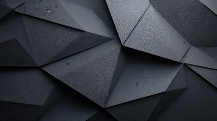 Abstract Dark Gray Geometric Pattern with Silver Glitter and Angular Shapes and Textured Surface in Low Key Lighting Creating Dimensional Background