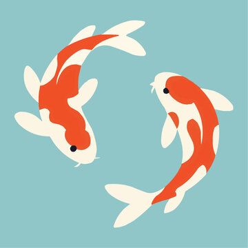 Koi Fish Flat Vector