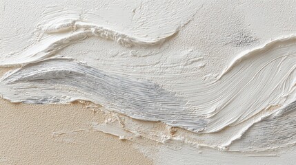 Abstract Three Dimensional Wave Pattern in Beige and White with Rough Texture and Soft Lighting Ideal for Backgrounds and Textures