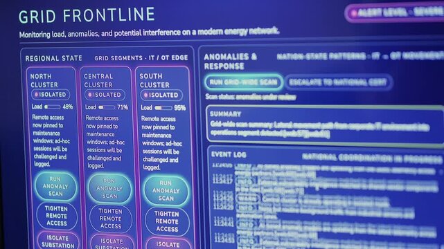 Cybersecurity Engineer Monitoring Supervisory Control And Data Acquisition - SCADA Operational Technology Incident Response Energy Security Concept