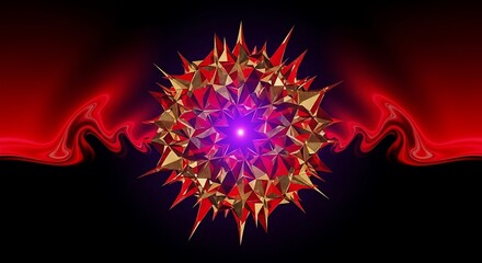 Complex crystalline structure with glowing core and luminous background