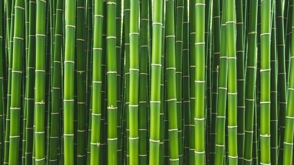Fototapeta premium Bamboo grove with tall green stalks and natural lighting in serene nature setting japanese style coming of age day background