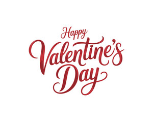 Fototapeta premium Happy Valentines Day greeting card, lettering, typography, handwritten, calligraphy text, Vector, illustration, Celebrated every February 14th, hearts shape Vector illustration isolated