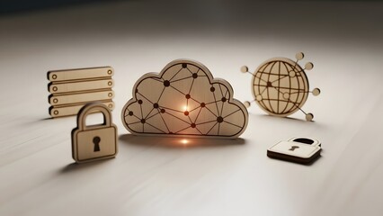 Secure cloud computing with global network and data storage on a digital surface