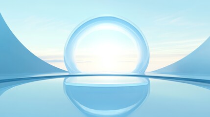 Technology Concept E-commerce Product Exhibition Stand